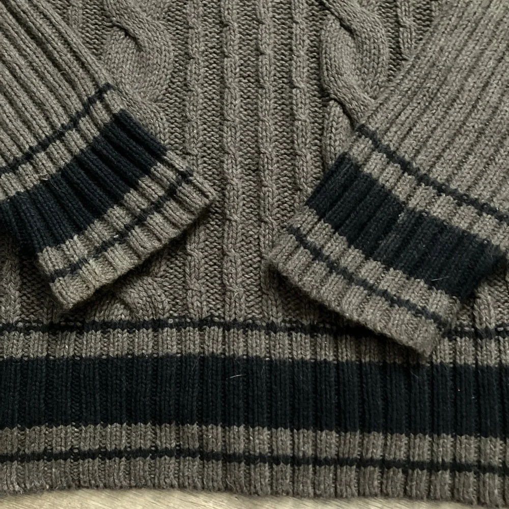 BANANA REPUBLIC Cable Knit Sweater Men's Size Large‎ Brown Rabbit Hair Cotton